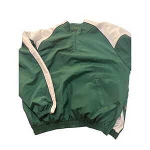 Vintage Russell Athletic 1/4 Zip Windbreaker Jacket 🟢 White Men's XL Vtg 💎